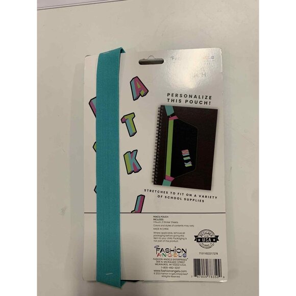 Fashion Angels Nylon Fanny Pack Elastic Pencil Pouch Black/Neon - Picture 2 of 8